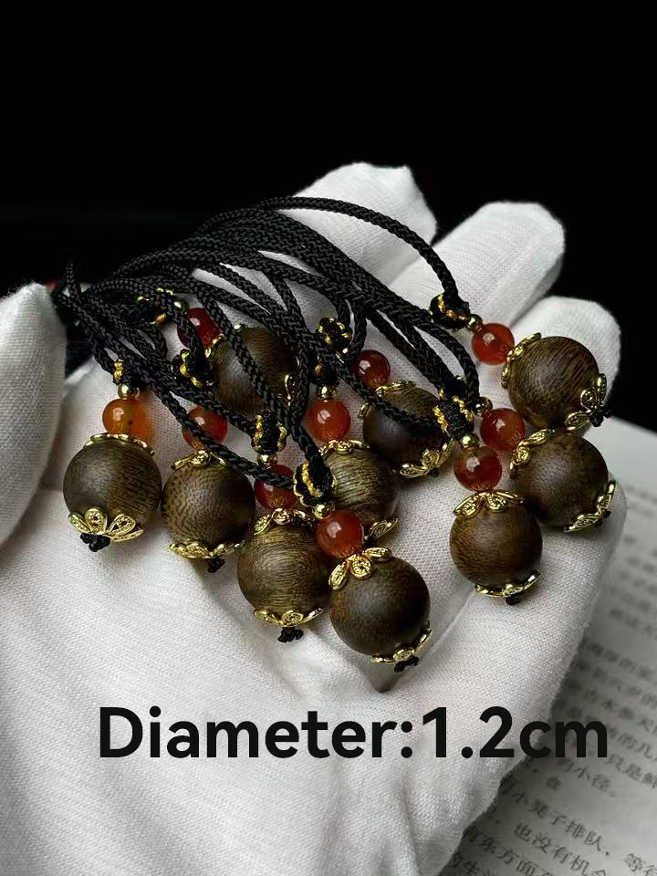 High oil Kynam Oud bead pendant 12mm