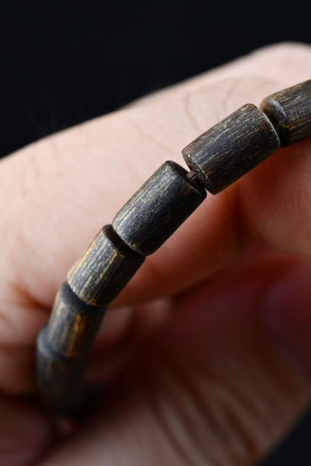 Underwater-grade Hainan Green Chess Nan Agarwood Bracelet Barrel Beads 5mm-family friendly merch