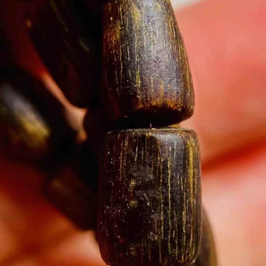 Sugar-knot kynam Agarwood barrel-shaped beads bracelet Sinking water grade