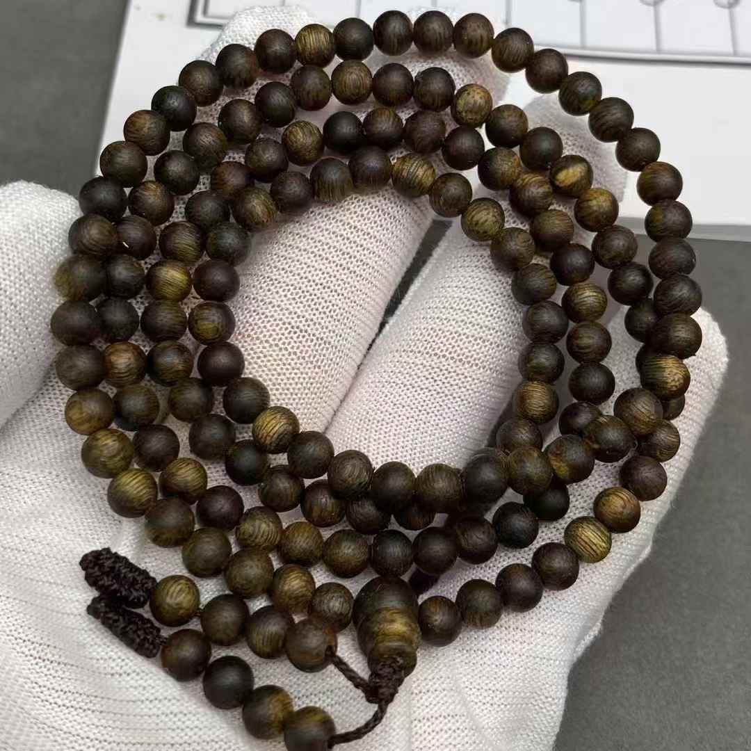 Purple Kynam Agarwood multi-loop bracelet 0.5 * 138 beads 9.9 points submerged