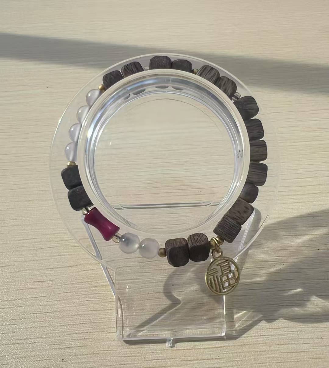 Women's crystal bracelet Agarwood+crystal+Nanhong DIY natural bracelet alexandrite gemstone