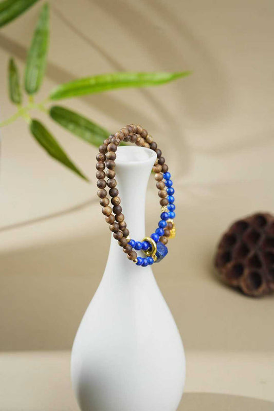 Hainan Green Kynam DIY Lapis Lazuli Double-loop Bracelet