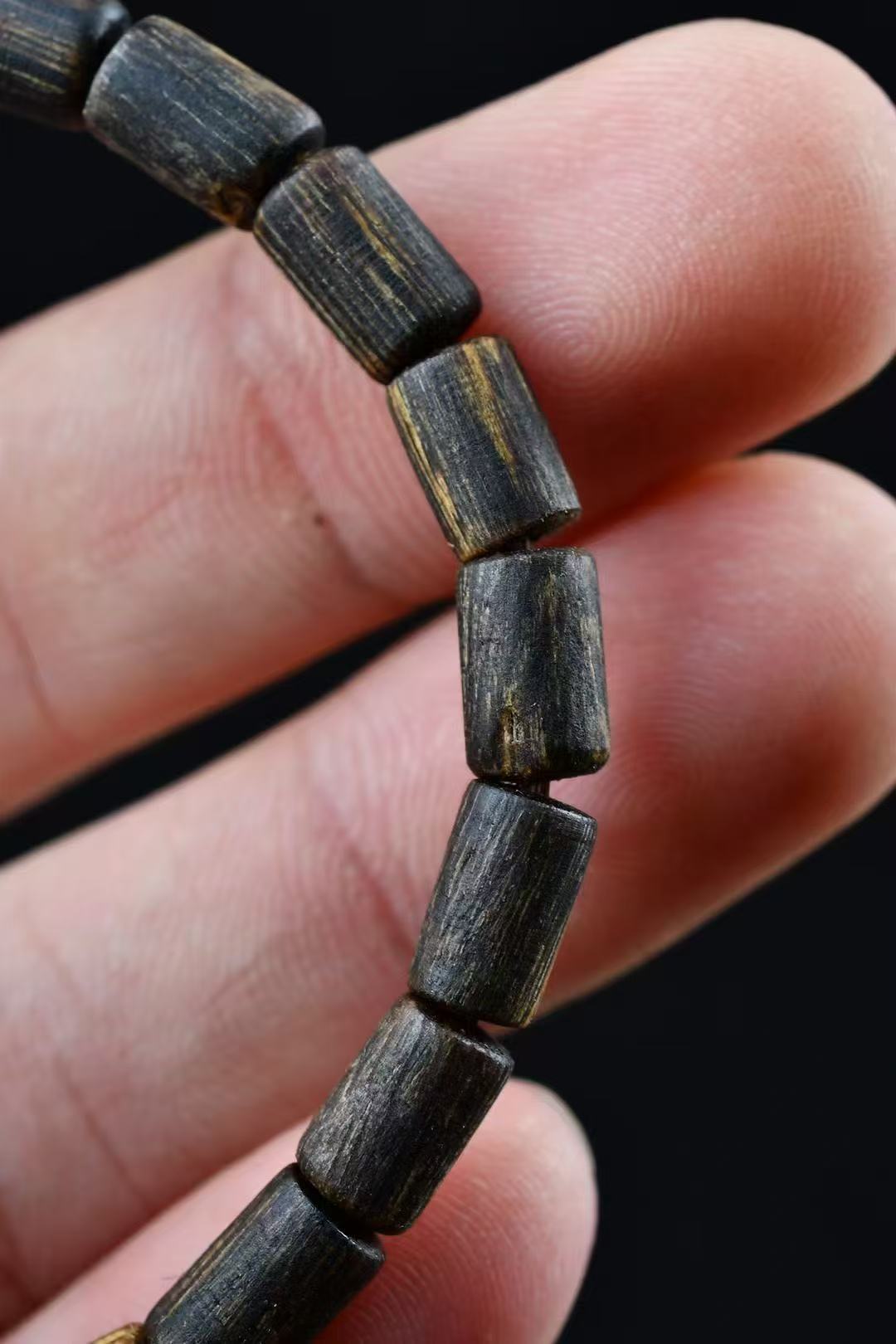 Underwater-grade Hainan Green Chess Nan Agarwood Bracelet Barrel Beads 5mm-family friendly merch