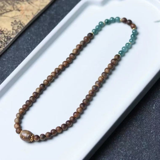Women's bracelet Natural Kinam Agarwood 6mm Double-Ring DIY Bracelet