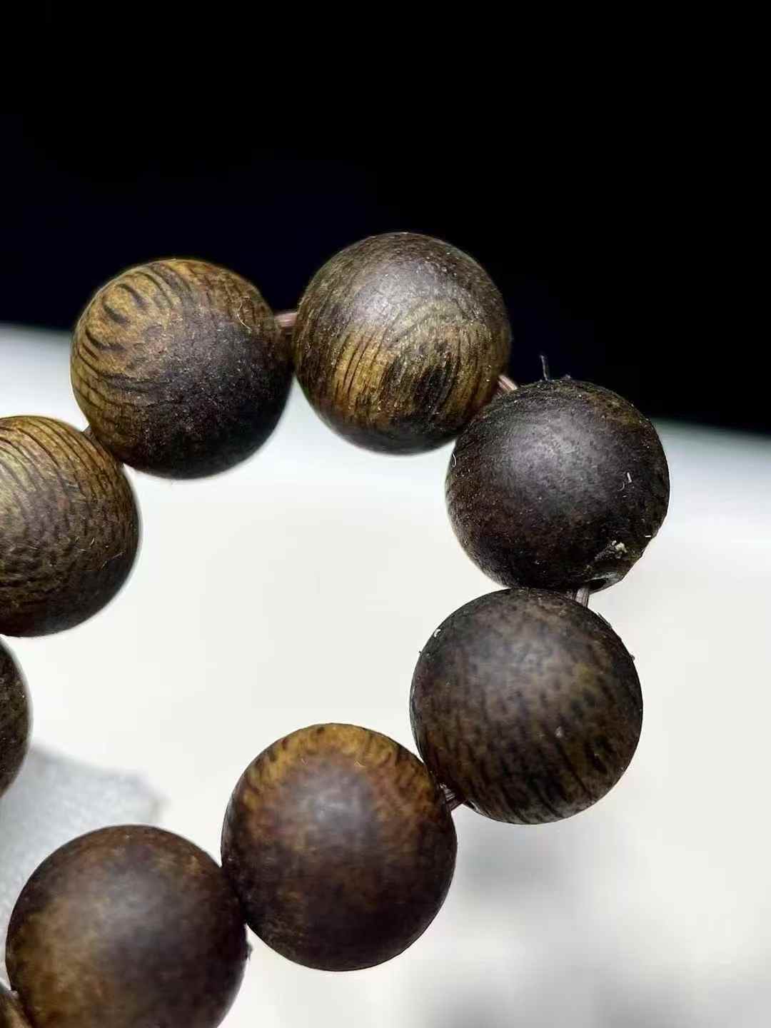 Black Kynam Agarwood Soft Oil Beads multi-loop bracelet 0.7*108 beads 9.9 points underwater