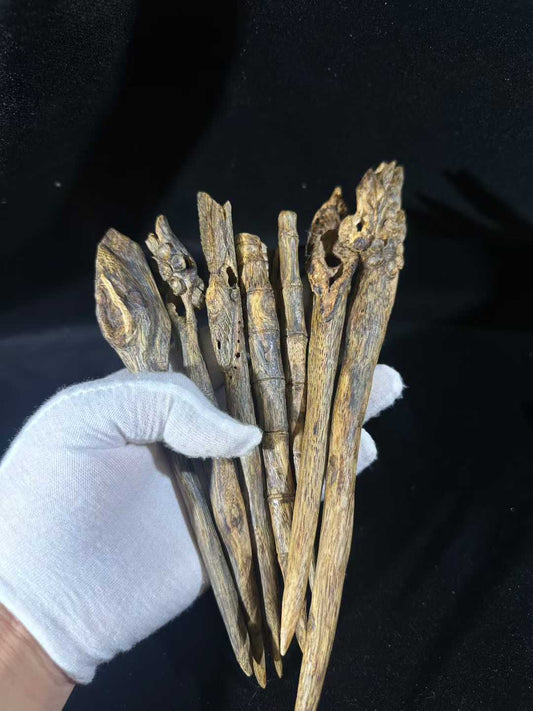 Natural Agarwood hairpin Ancient  Retro style