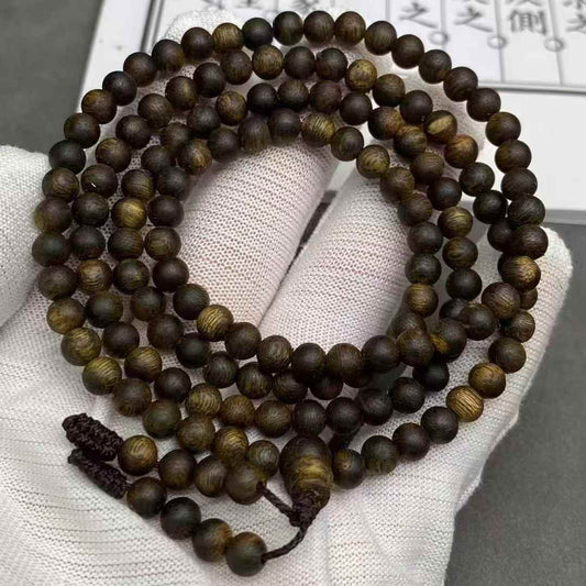 Purple Kynam Agarwood multi-loop bracelet 0.5 * 138 beads 9.9 points submerged